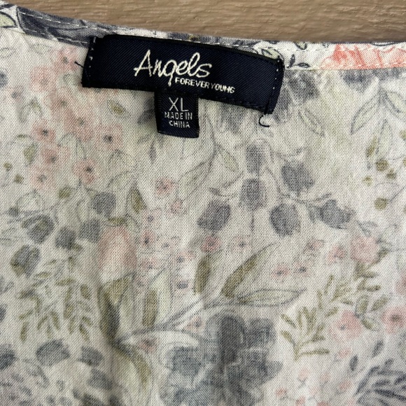 Angels forever young dress lightweight summer feel cap.sleeves drawstring waist. - Picture 2 of 5